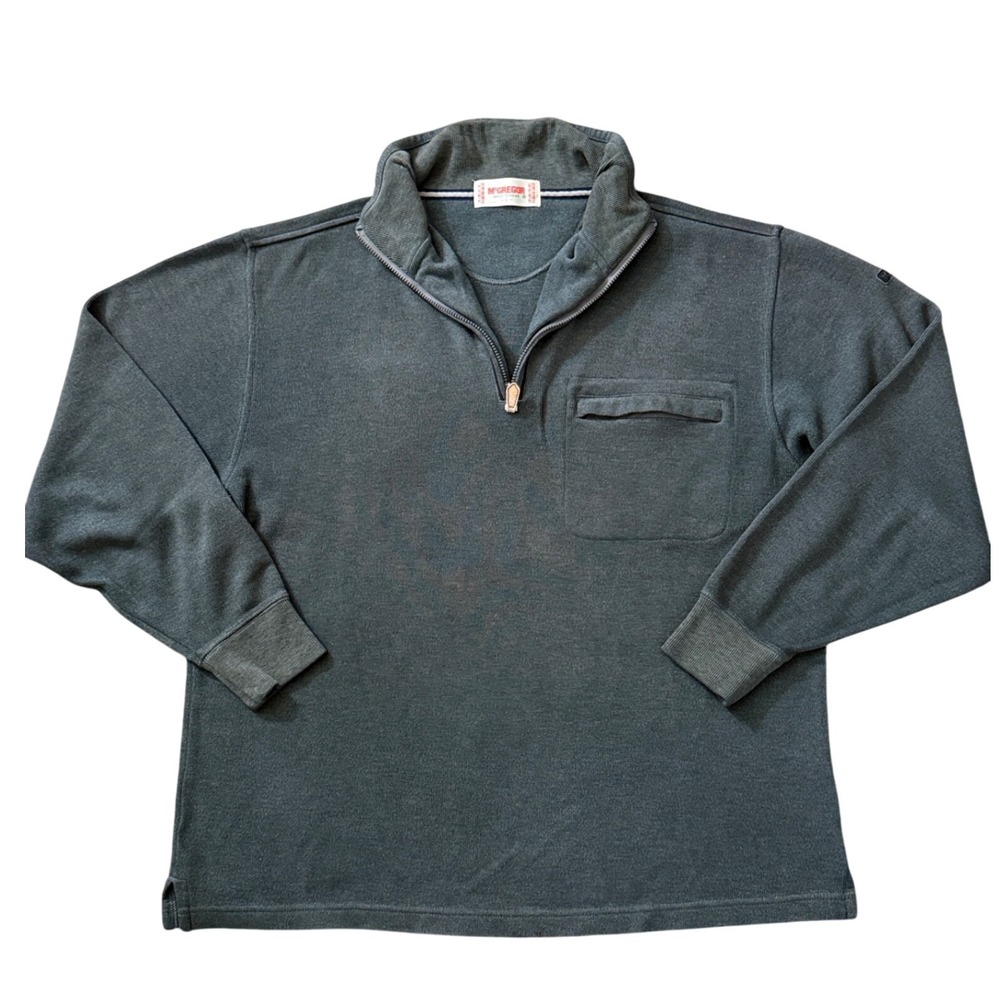 Vintage McGregor Sportswear Mens Gray Quarter Zip Pullover‎ Soft Sweater L GG19